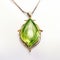 Green Stone Tear Pendant - Technological Symmetry With Gentle Tones