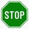 Green stop sign