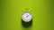 Green Stopwatch Time Clock Alarm Watch White Face Timer Green Background