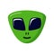 green stranger smiling. Alien life. UFO. Space theme