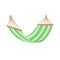 Green striped hammock on a white background. Vector illustration