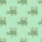 Green stylized cameras seamless pattern. Light turquoise background. Simple cinema style backdrop