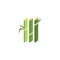 Green sugar cane plant stalks - geometric flat icon of sugarcane farm produce