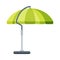 Green Sunshade Umbrella, Modern Garden Furniture Design, Outdoor Equipment Flat Vector Illustration