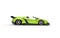 Green supercar on white background