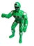 Green superhero isolated