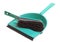 Green sweeping brush and dustpan isolated - housework