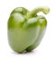 Green sweet bell pepper isolated on white background cutout