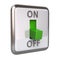 Green switch in the off position 3d illustration