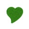 Green symbol of heart made of grass, ecology concept, 3d render