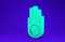 Green Symbol of Jainism or Jain Dharma icon isolated on blue background. Religious sign. Symbol of Ahimsa. 3d