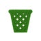 Green symbol of trash bin made of grass, ecology concept, 3d render