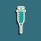 Green Syringe icon isolated on green background. Syringe for vaccine, vaccination, injection, flu shot. Medical