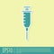 Green Syringe icon isolated on yellow background. Syringe for vaccine, vaccination, injection, flu shot. Medical