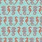 Green Talking Seahorses Seamless Pattern