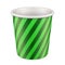 Green Tall Disposable Paper Cup. Container For Coffee, Java, Tea, Cappuccino, Dessert, Ice Cream, Sour Sream Or Snack