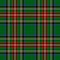 Green tartan pattern. Seamless traditional Scottish plaid for Christmas designs. Multicolored dark Stewart pixel check texture.