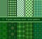 Green tartan plaid pattern seamless collection. Vector background