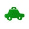 Green Taxi car icon isolated on transparent background.