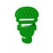 Green Taxi driver icon isolated on transparent background.