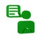 Green Taxi driver icon isolated on transparent background.