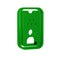 Green Taxi driver license icon isolated on transparent background.