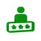 Green Taxi service rating icon isolated on transparent background.