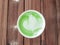 Green tea Frappe with milk foamed