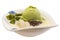 Green tea ice cream with red bean jelly