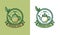 green tea logo design, minimalist traditional vintage teapot for cafe logos suitable for food and beverage businesses
