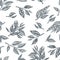 Green tea seamless vector pattern. Sketch hand drawn illustration of leaves and branches.