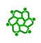 Green teamwork people. Vector logo symbol