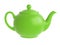 Green teapot isolated