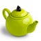 Green teapot kettle isolated white background