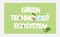 Green technology ecosystem vector banner. Eco friendly production and processing on planet