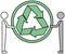 Green technology, environmental care and sustainable development banner with recycling icon