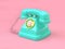 green telephone cartoon style set on minimal pink background 3d render technology concept