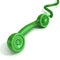 Green telephone handset, retro illustration for design