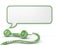 Green telephone handset and speech bubble 3D