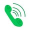 Green telephone receiver cartoon icon