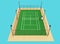 Green tennis court high quality detalied grass render sports field isolated