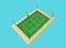 Green tennis court high quality detalied grass render sports field isolated