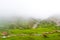 Green terraced fields in Nar village, Annapurna Area, Nepal