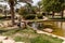 Green terraces and artificial ponds of Al Bujairi Park, Riyadh, Saudi Arabia