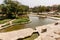 Green terraces and artificial ponds of Al Bujairi Park, Riyadh, Saudi Arabia