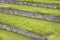 Green terraces at Machu Picchu in Peru