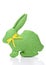 Green textile rabbit