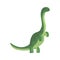 Green theropod, dinosaur character, Jurassic period animal vector Illustration