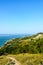 Green Thracian cliffs near blue clear water of Black Sea, bulgar