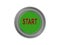 Green three-dimensional button with an inscription start, white